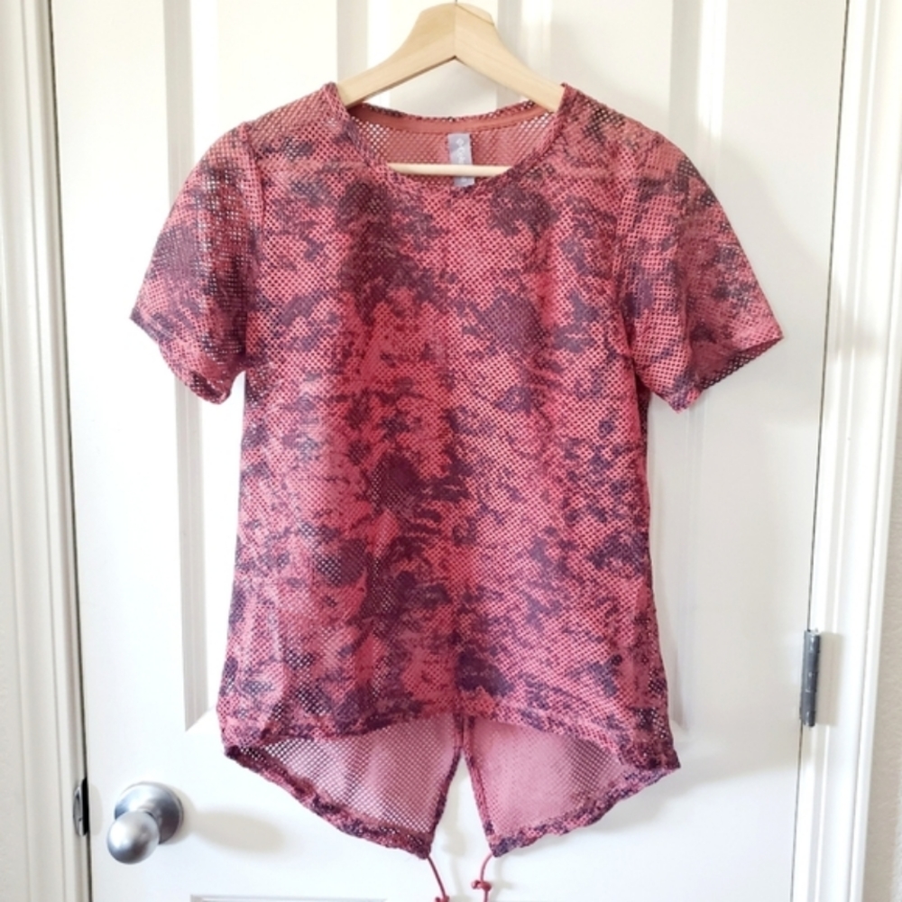 Columbia Noir Falls Y2K Sheer Mesh Top Tee S Athleisure Hiking Training Gorpcore